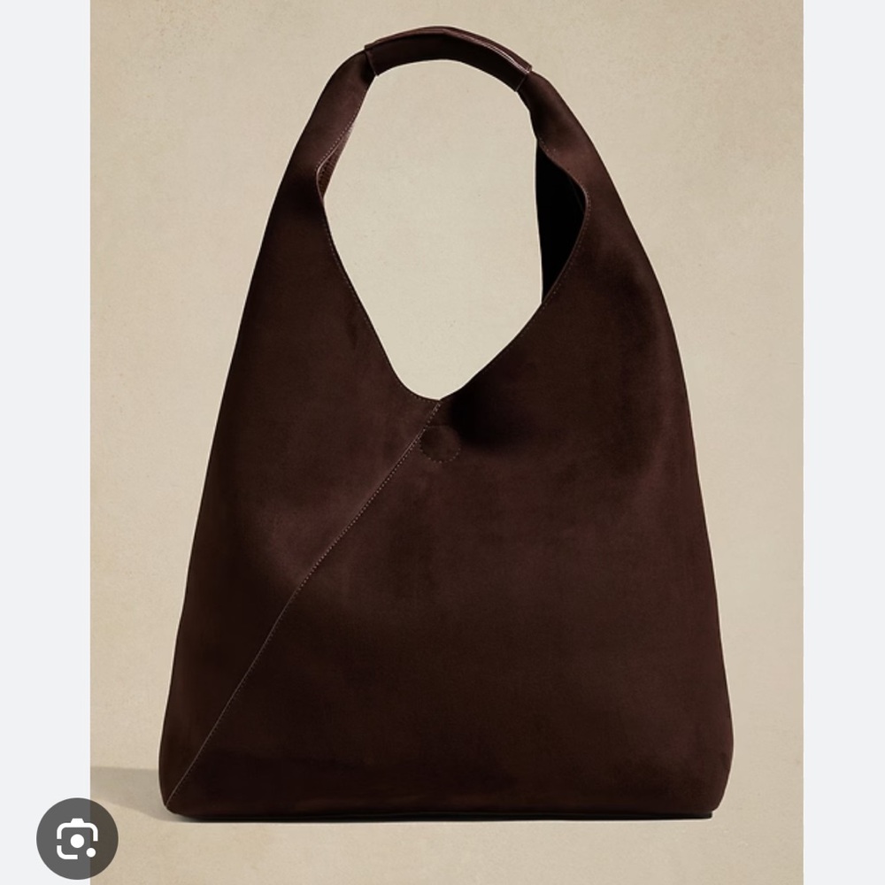 Banana Republic Brown Vegan Suede Slouch Tote